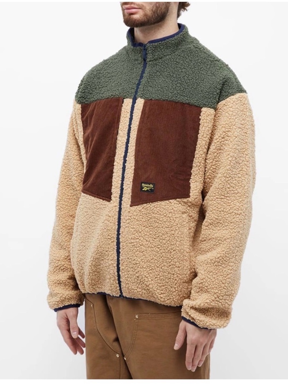 Reebok Men's Cord Sherpa Jacket in Sahara medium